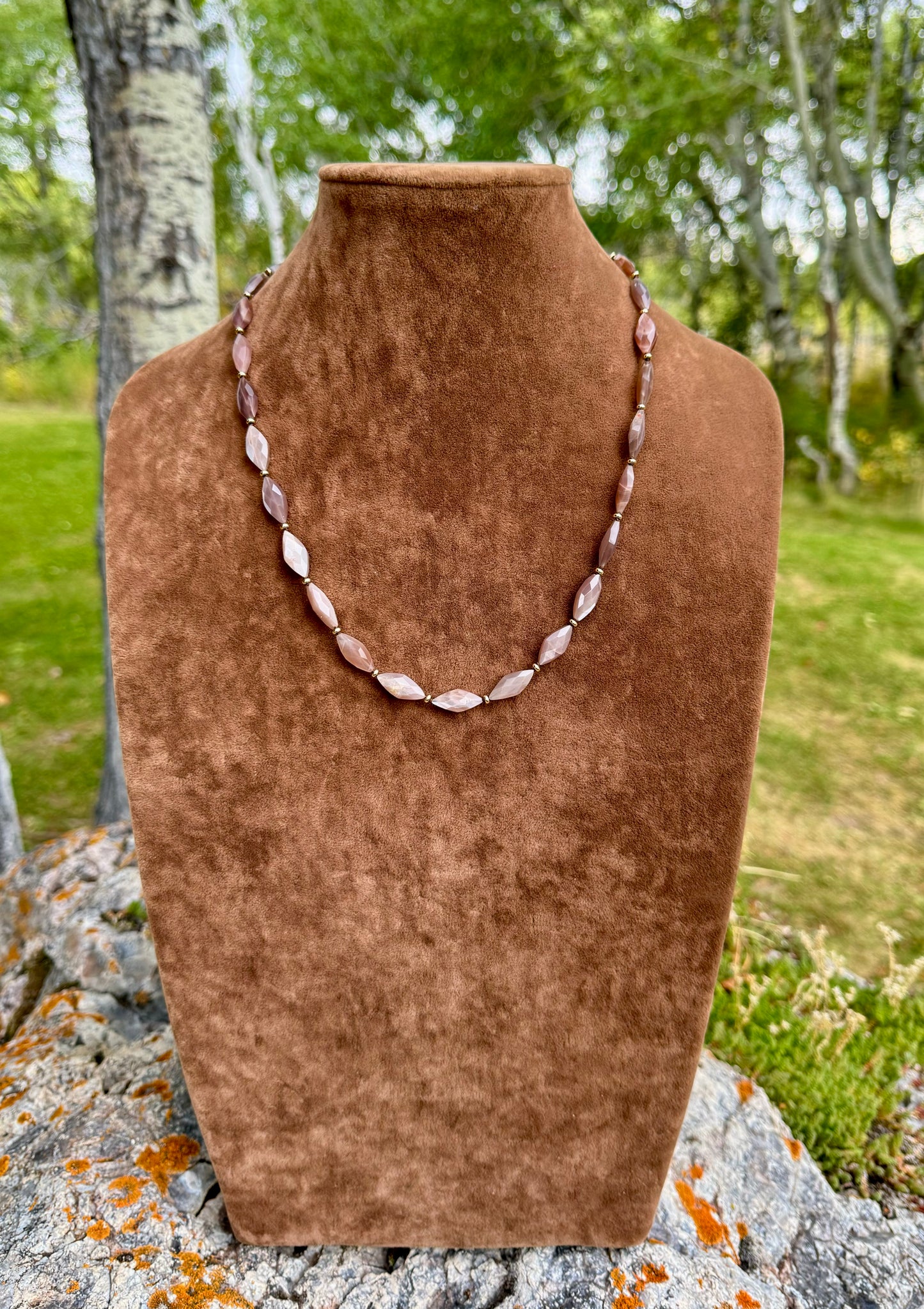 Chocolate Moonstone Hat Band & Necklace