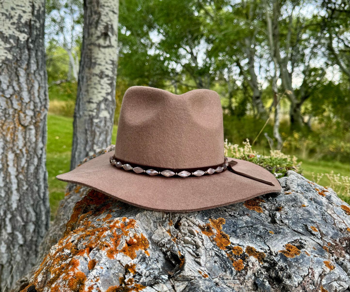 Chocolate Moonstone Hat Band & Necklace