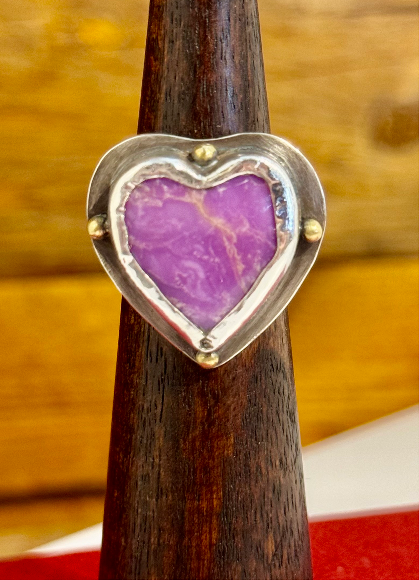 Phosphosiderite Heart Shaped Ring