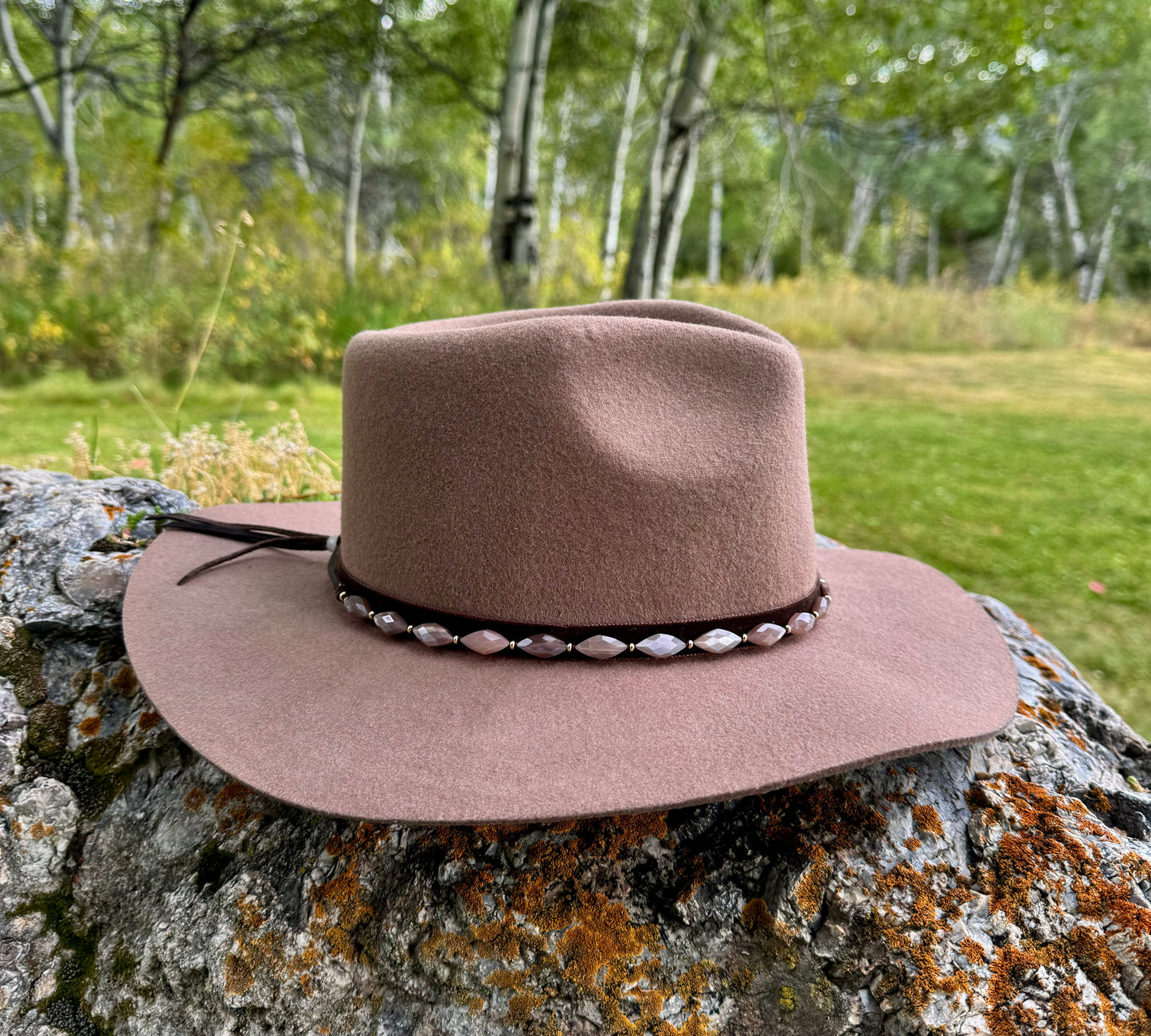 Chocolate Moonstone Hat Band & Necklace