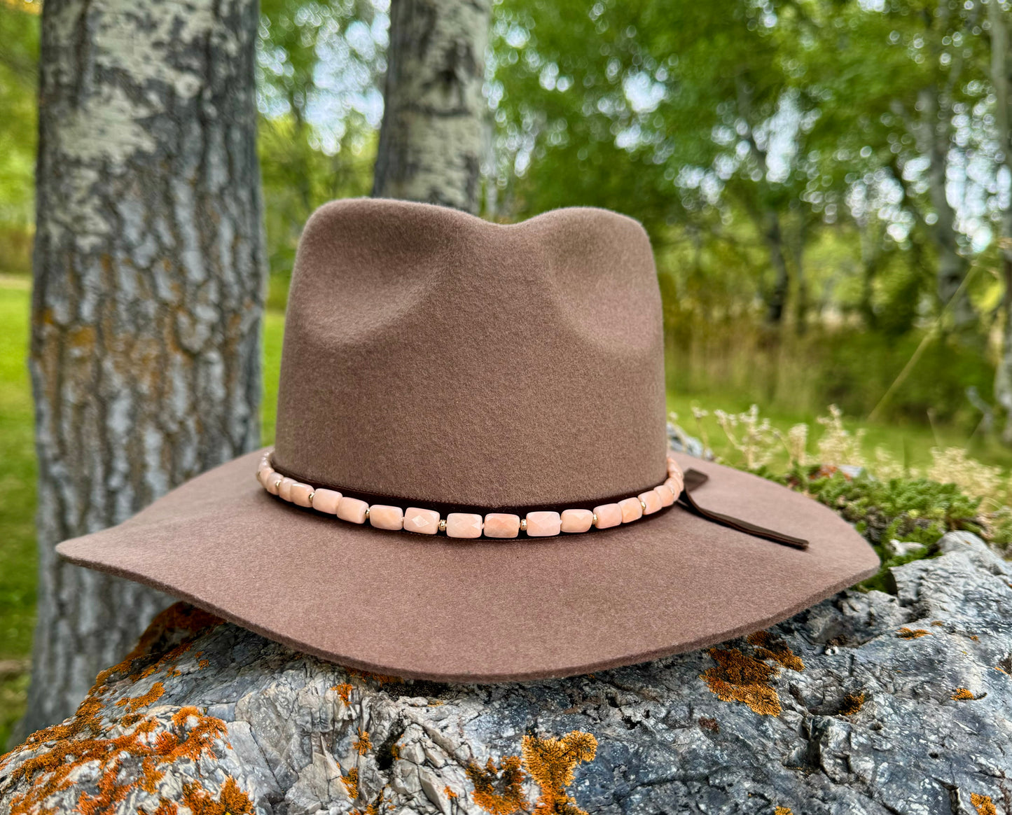 Peach Aventurine Hat Band & Necklace