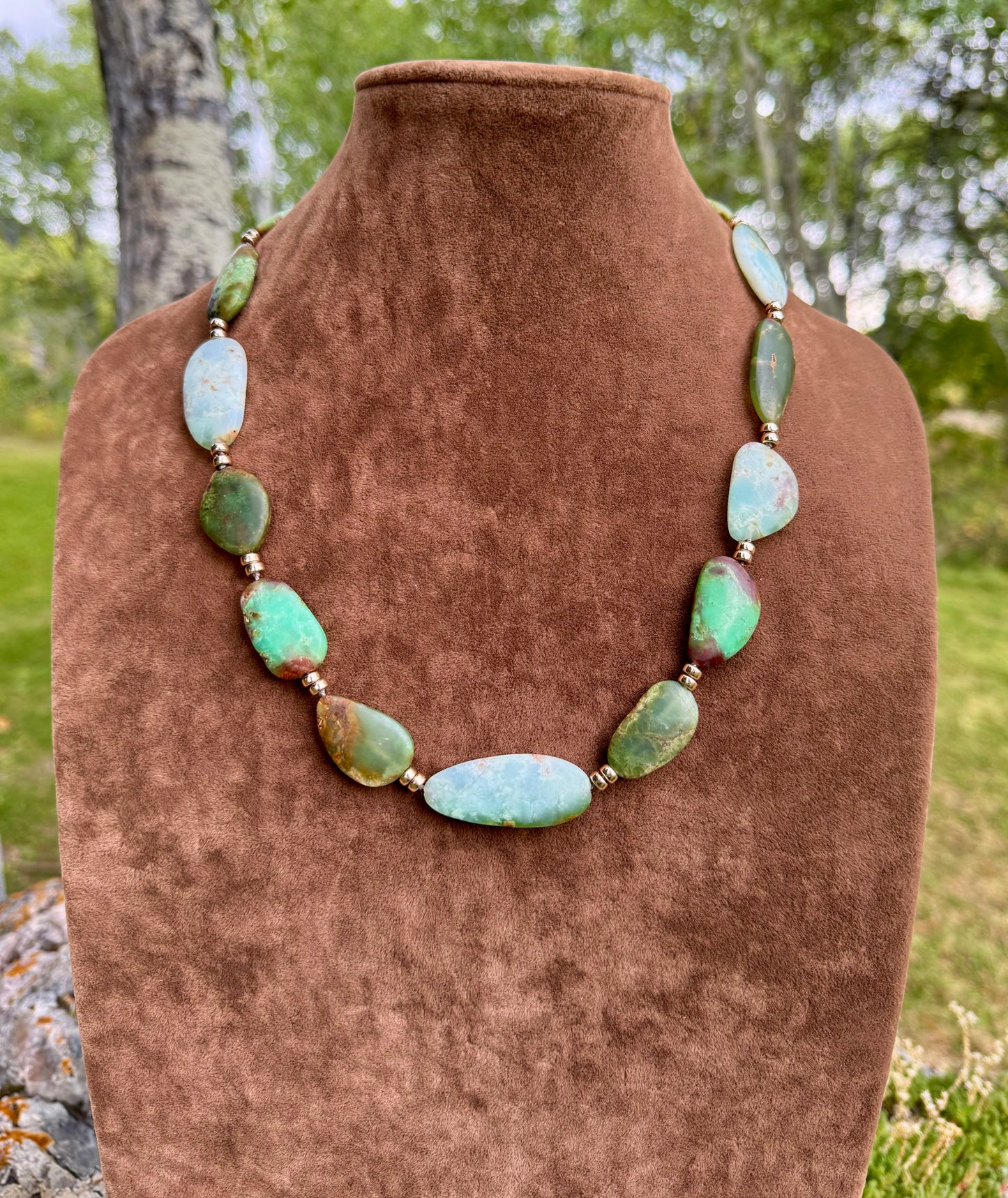 Chrysoprase Hat Band and Necklace