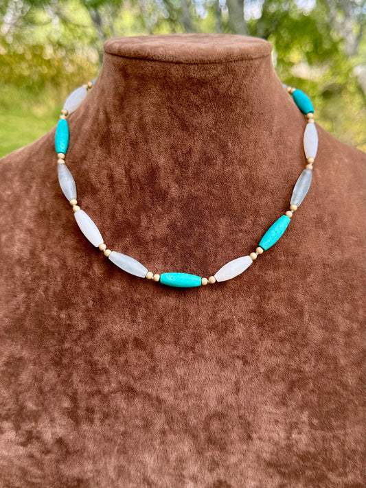 Barrel Matte Bead Necklace