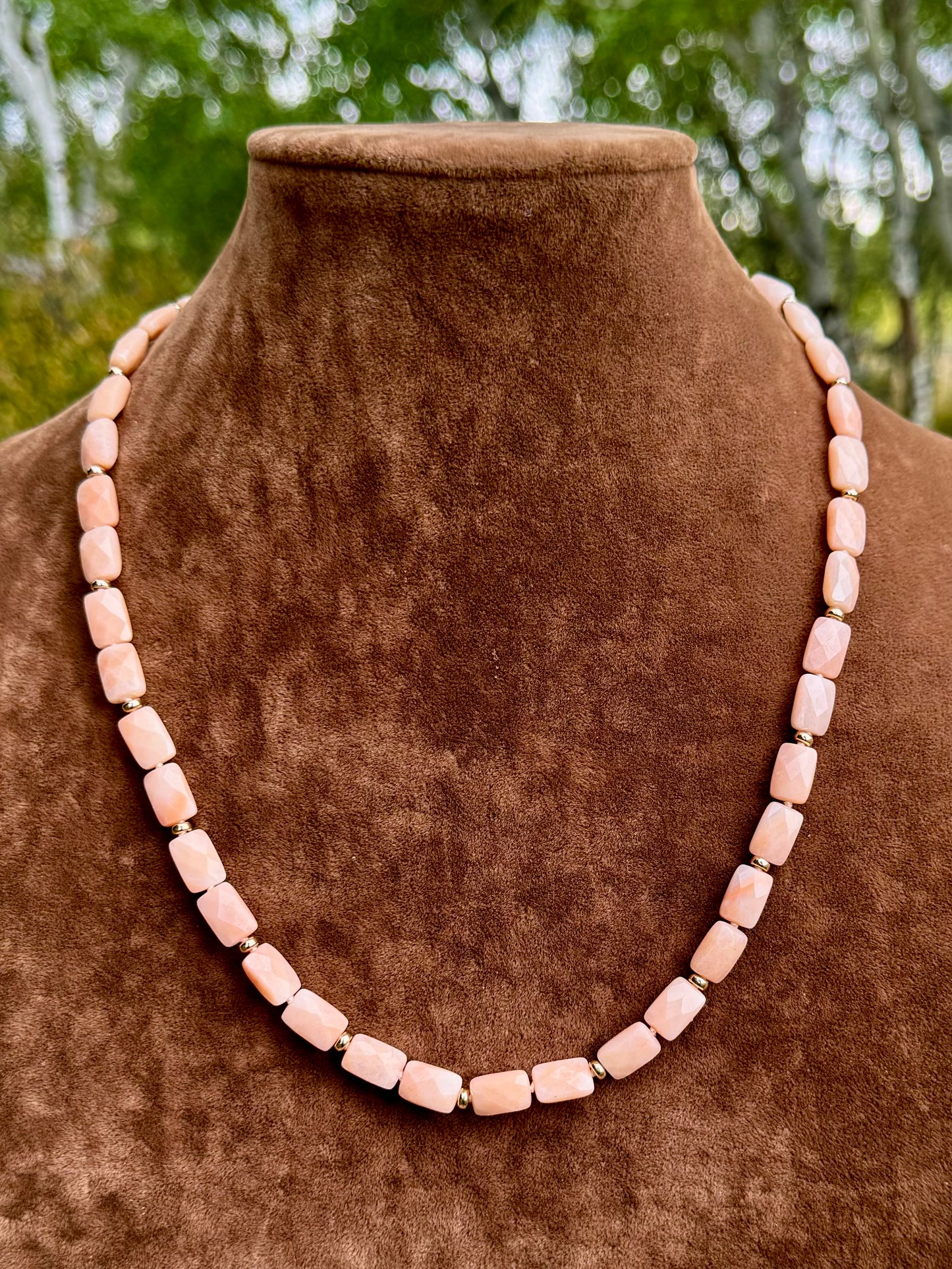 Peach Aventurine Hat Band & Necklace