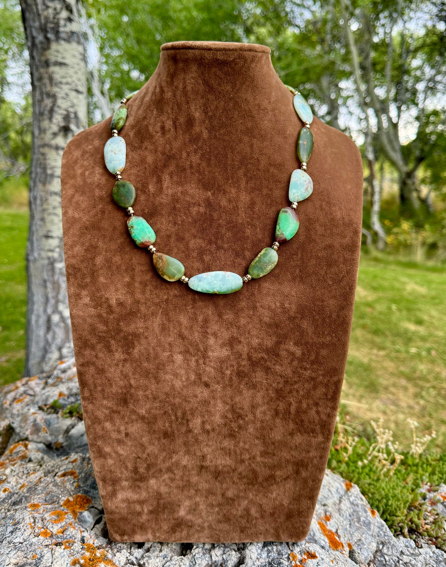 Chrysoprase Hat Band and Necklace