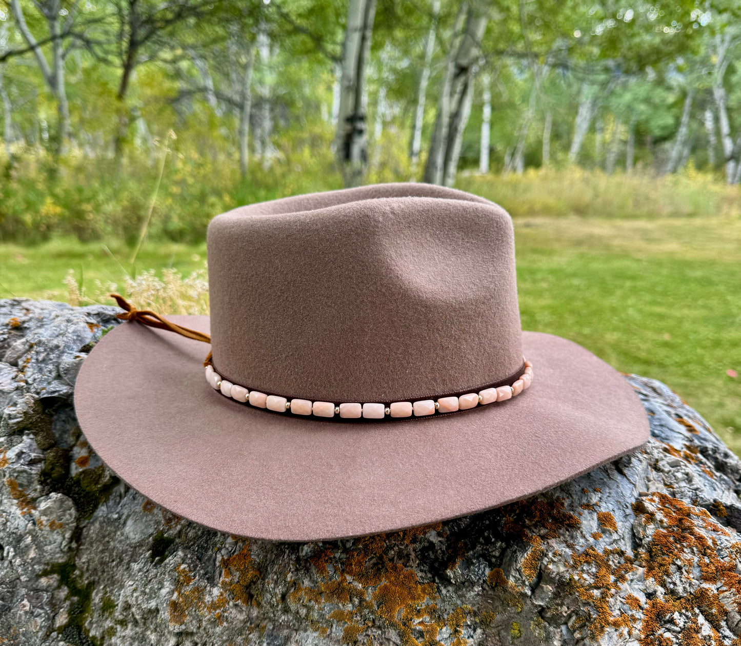 Peach Aventurine Hat Band & Necklace