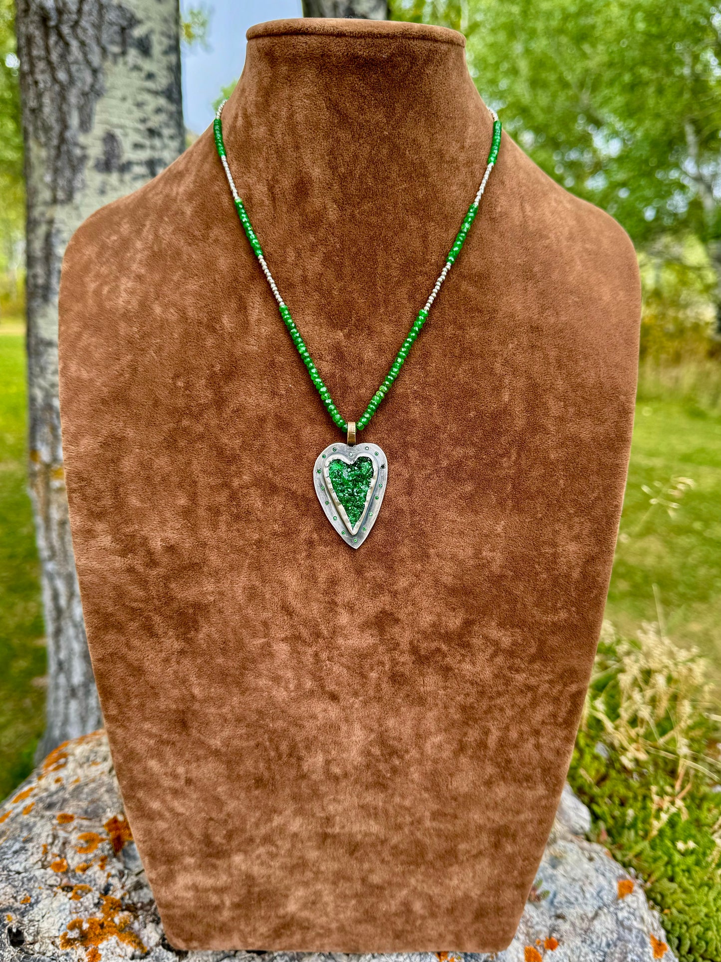 Tsavorite Heart Pendant Necklace