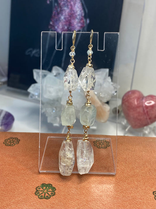 Morganite Chandelier Earrings