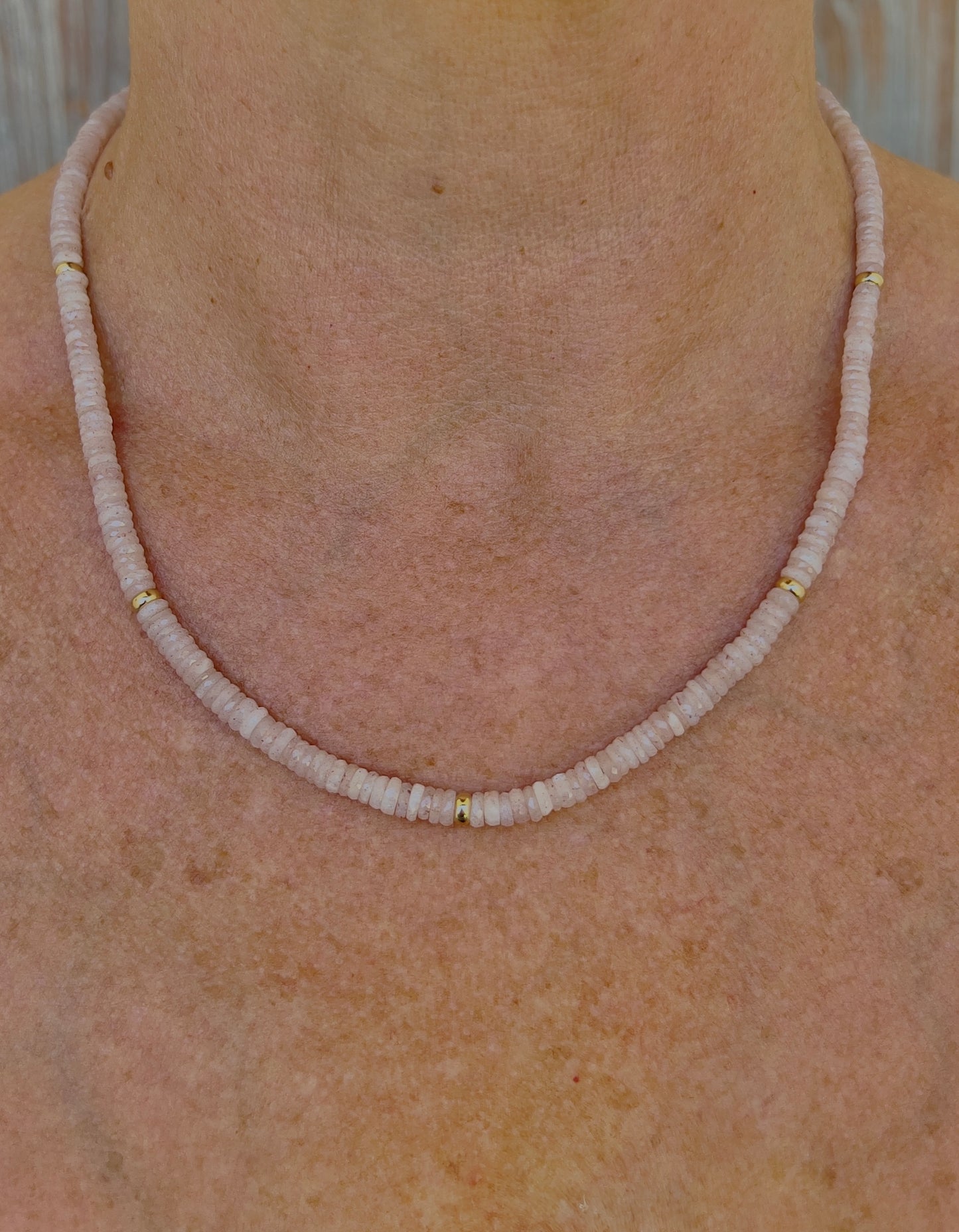 Charm Connector Pink Opal Necklace