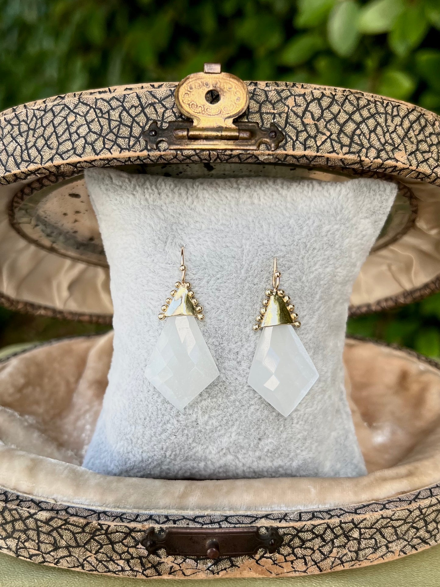 White Moonstone Earrings