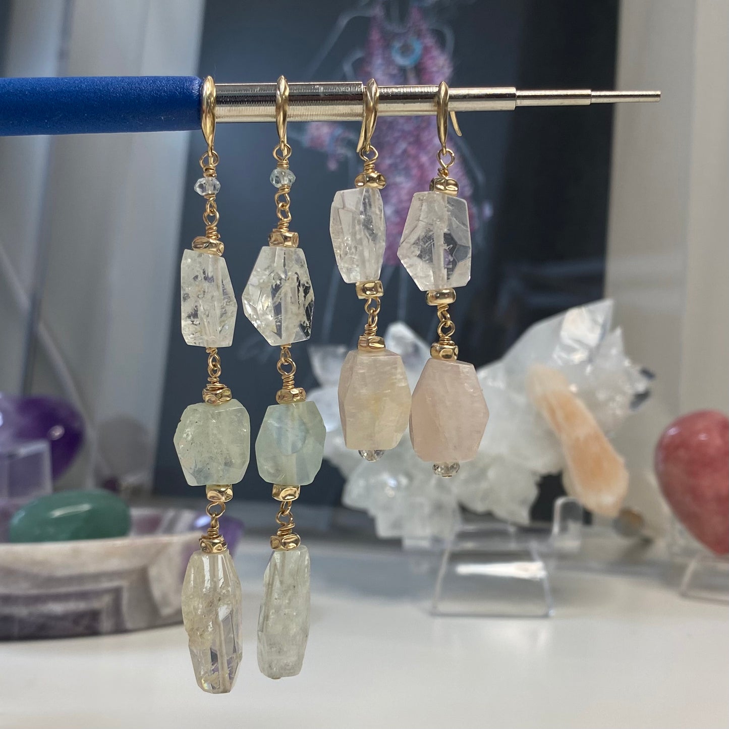 Morganite Chandelier Earrings