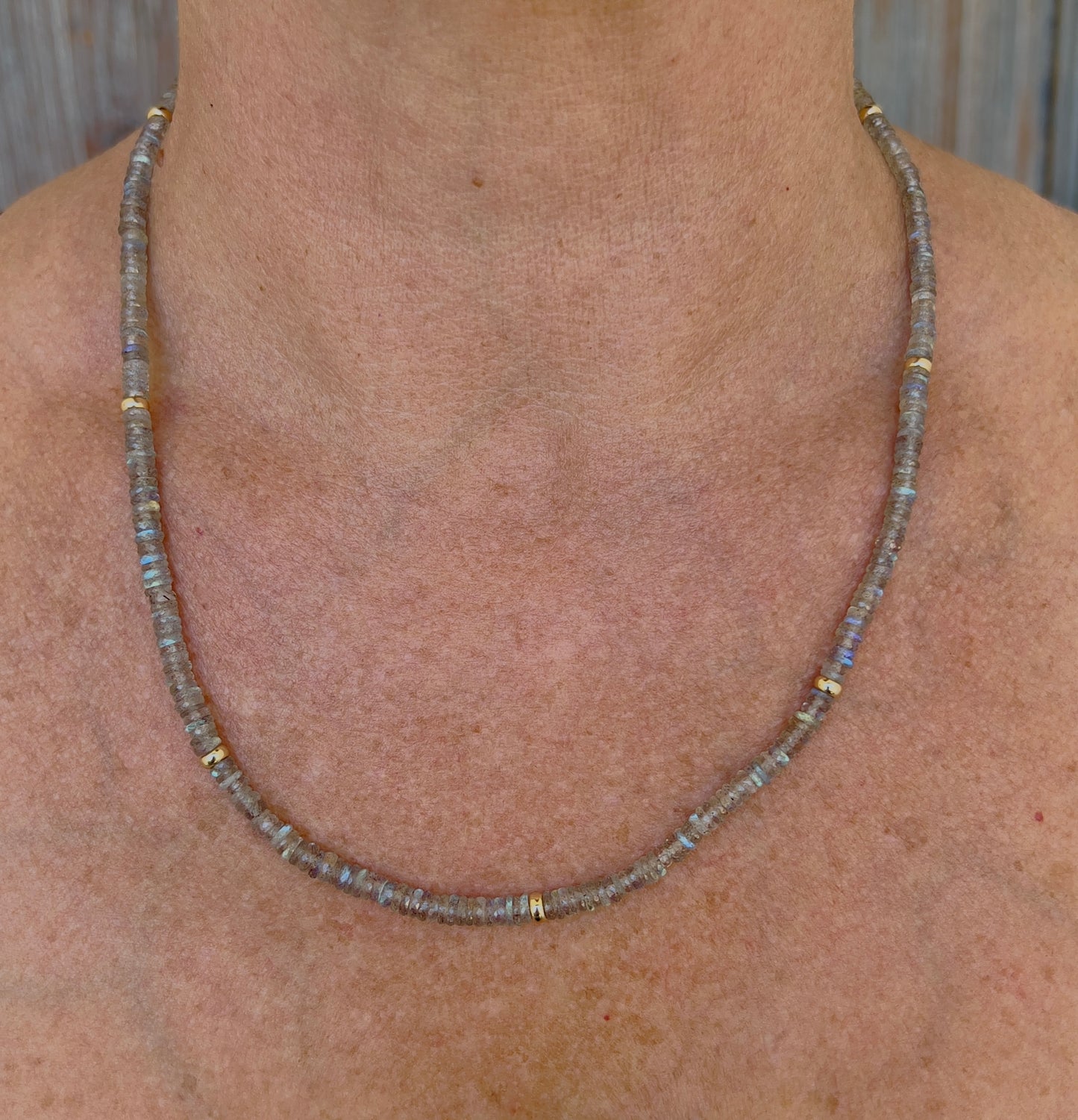 Charm Connector Labradorite Necklace