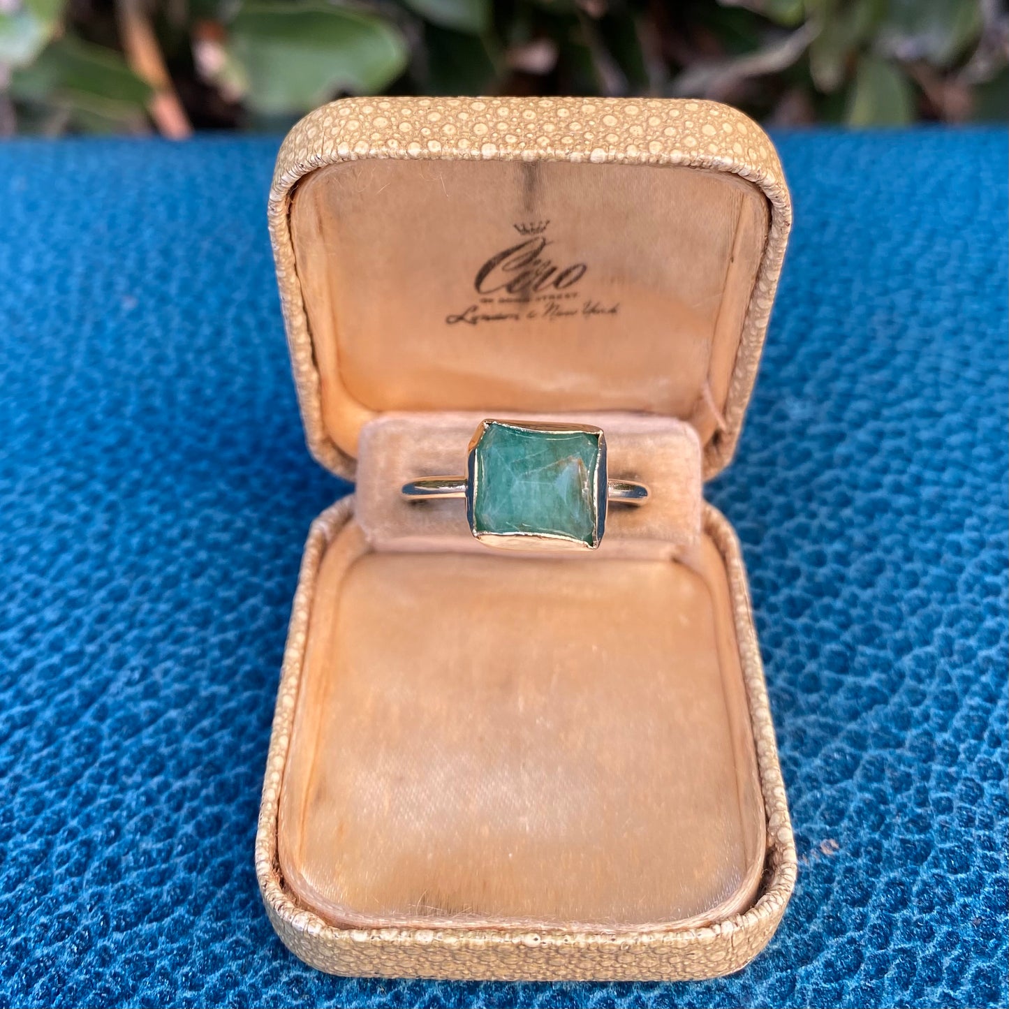 Square Emerald Stacking Ring