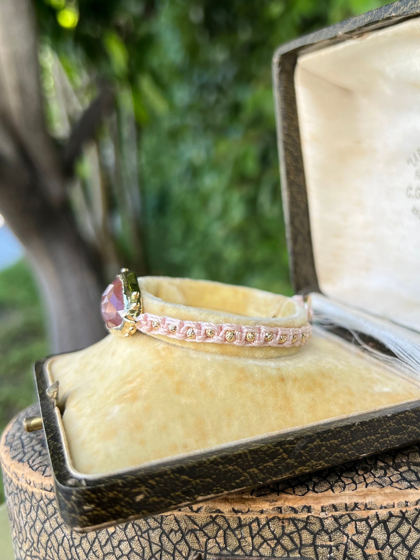 Tourmaline Macrame Bracelet