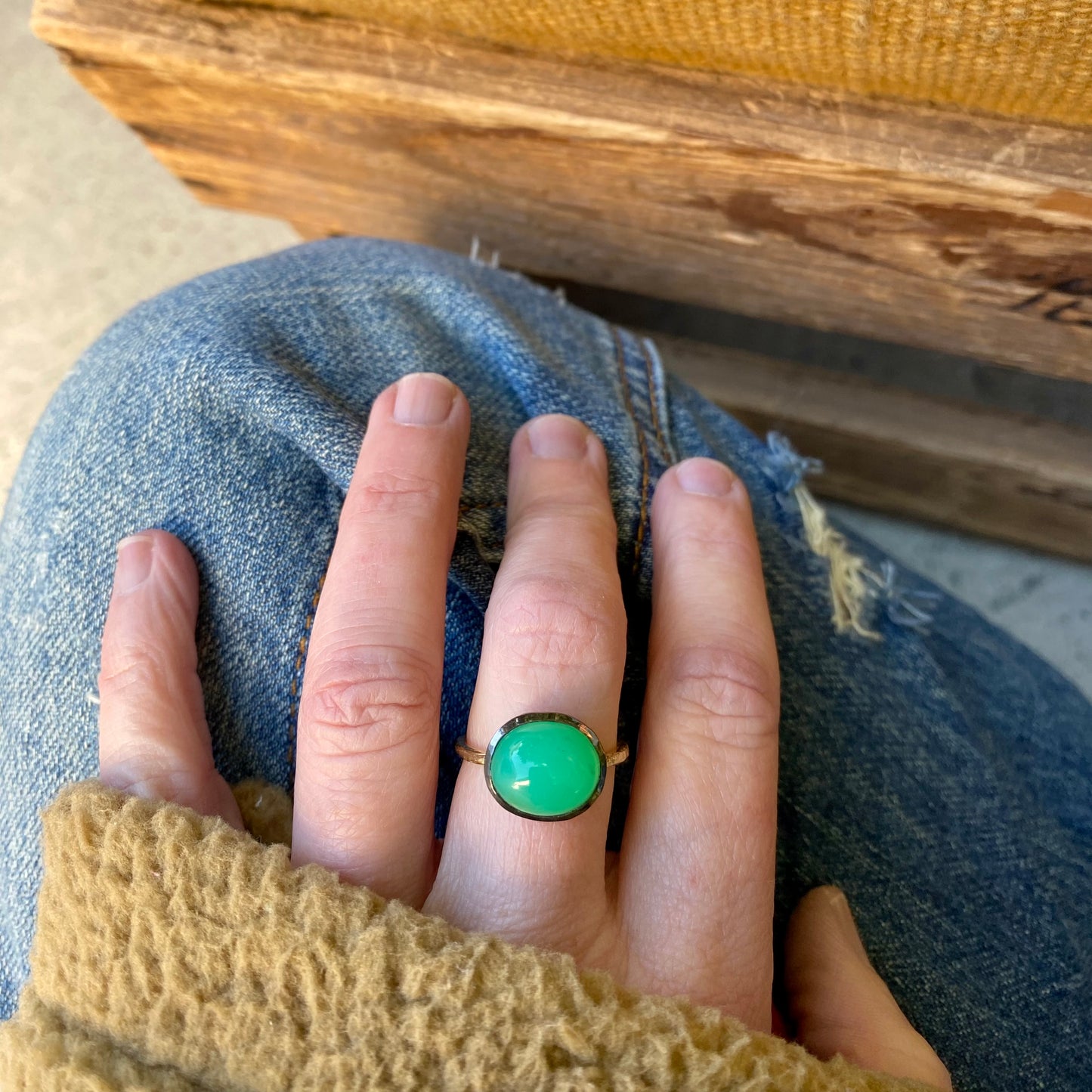 Chrysoprase Stacking Ring