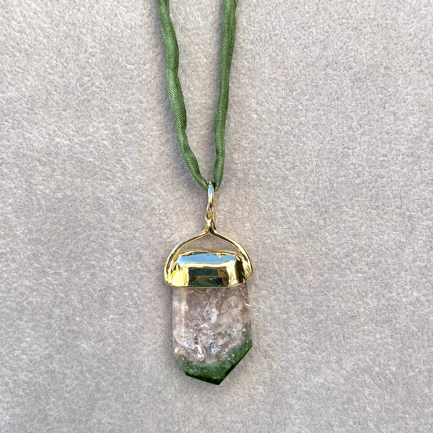 Bicolor Tourmaline Crystal Pendant