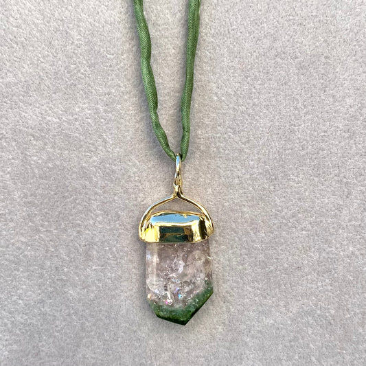 Bicolor Tourmaline Crystal Pendant