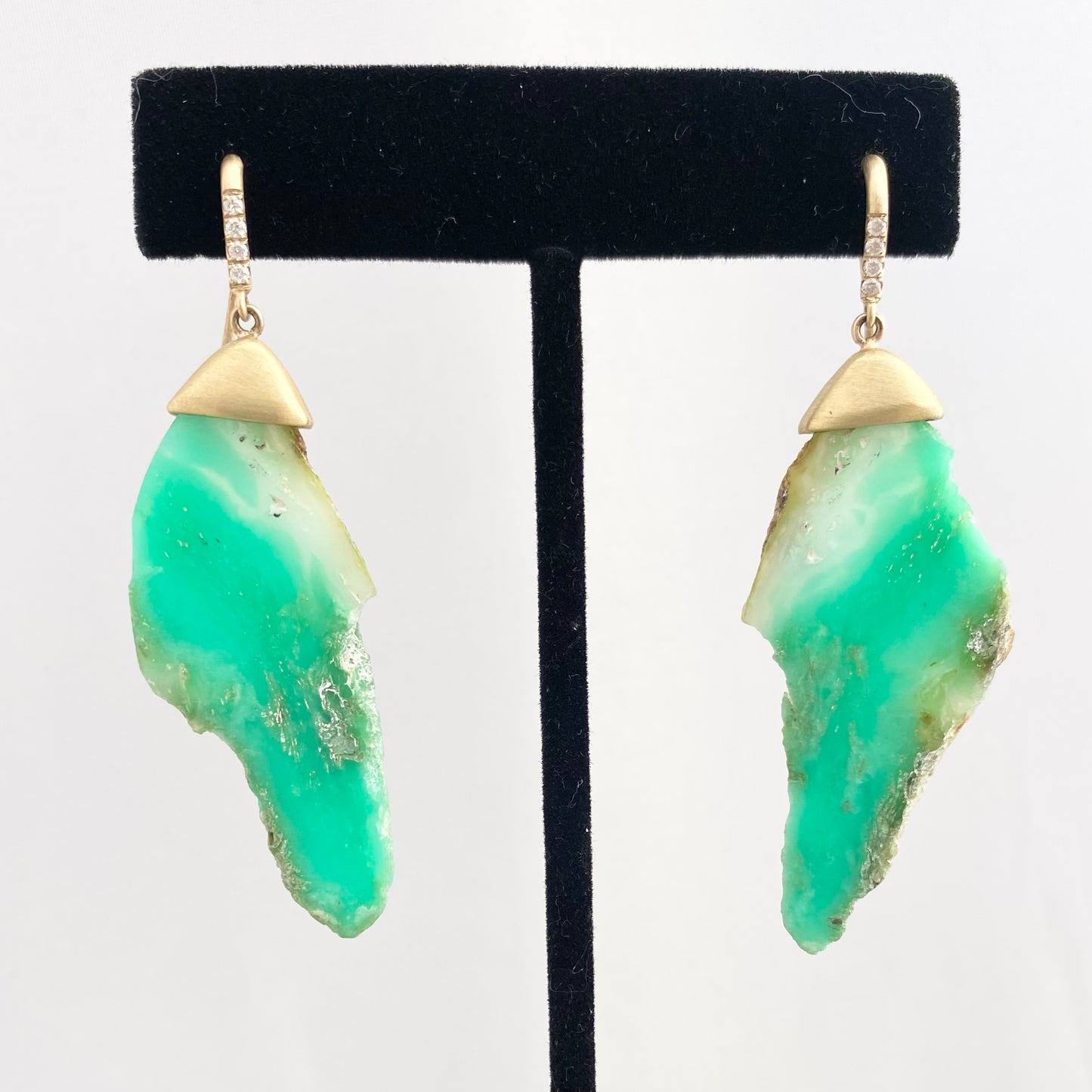 Free Form Chrysoprase Earrings