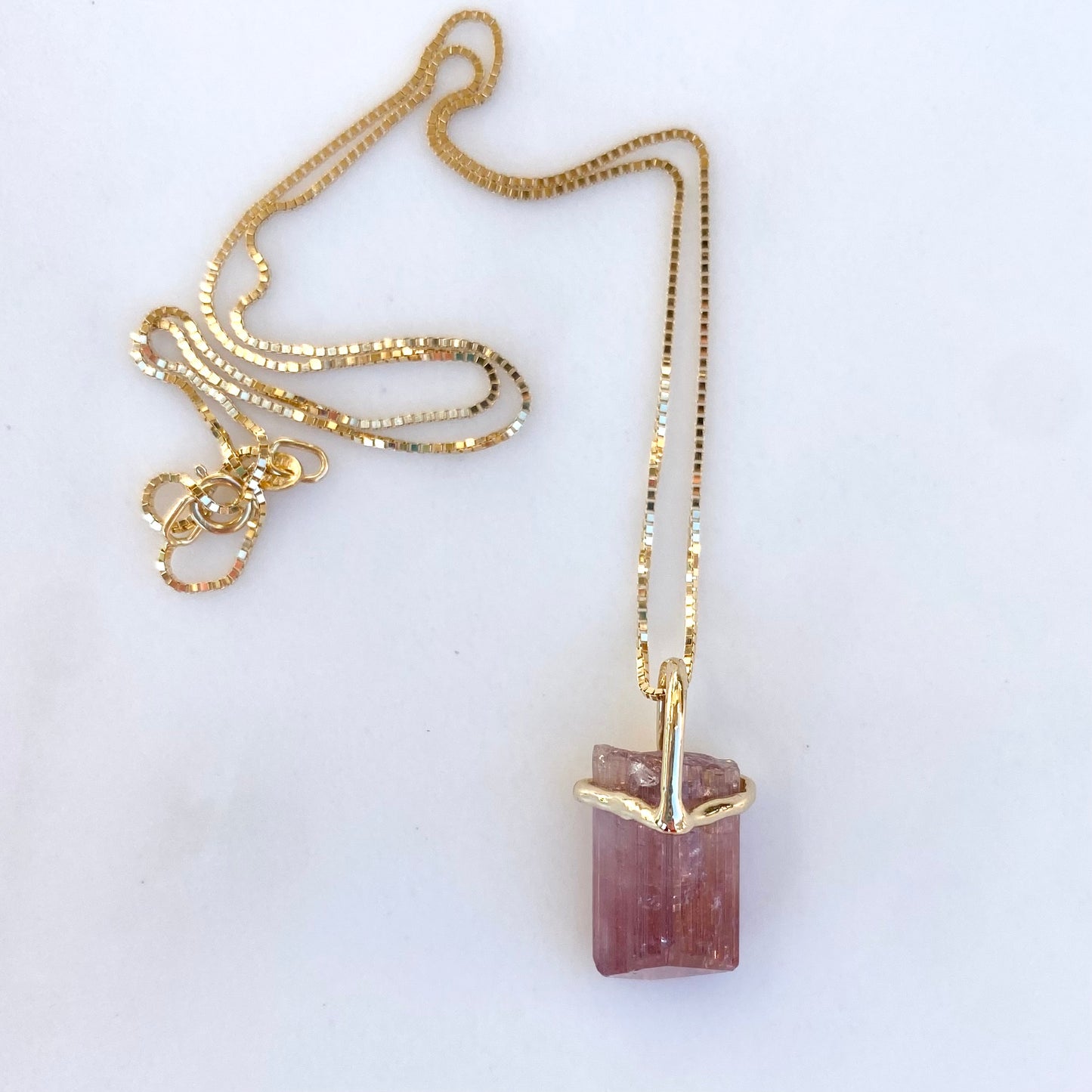 Mauve Tourmaline Crystal Charm