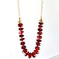 Garnet Faceted Beads & Half Chain Necklace