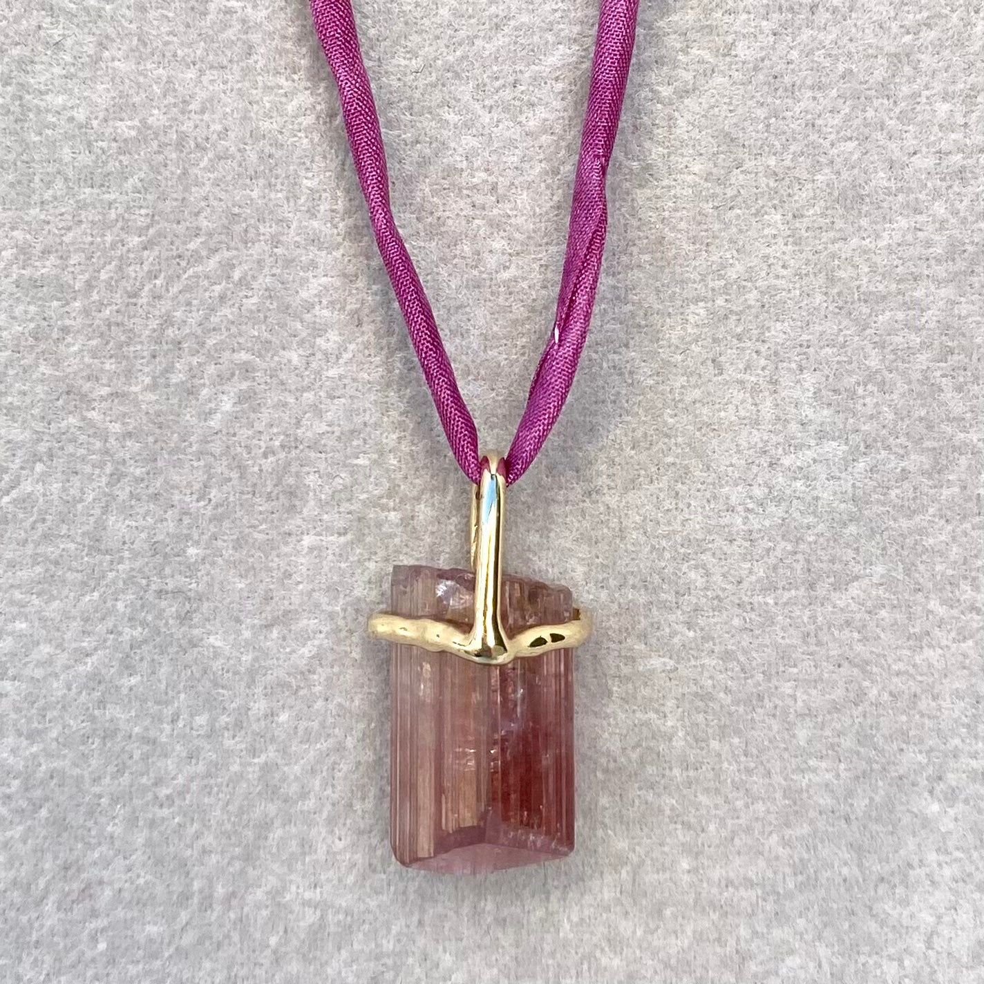 Mauve Tourmaline Crystal Charm