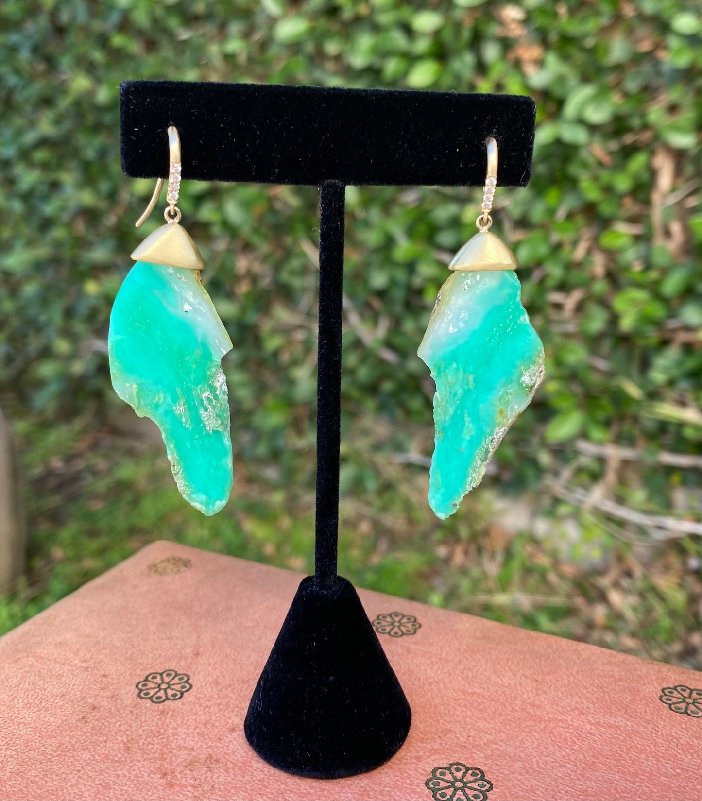 Free Form Chrysoprase Earrings