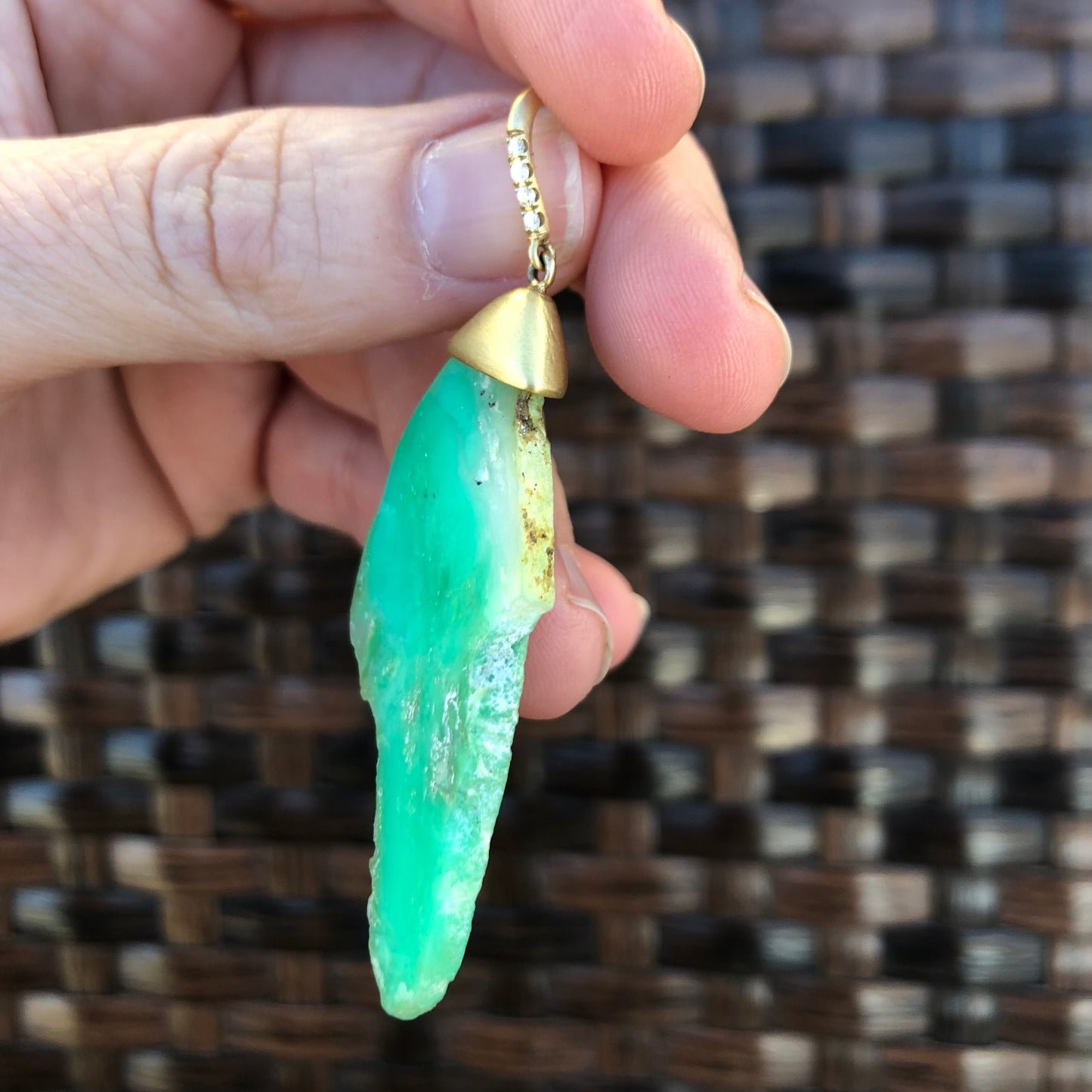 Free Form Chrysoprase Earrings