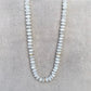 Smooth Moonstone Full Strand Necklace with Diamond Gold Beads