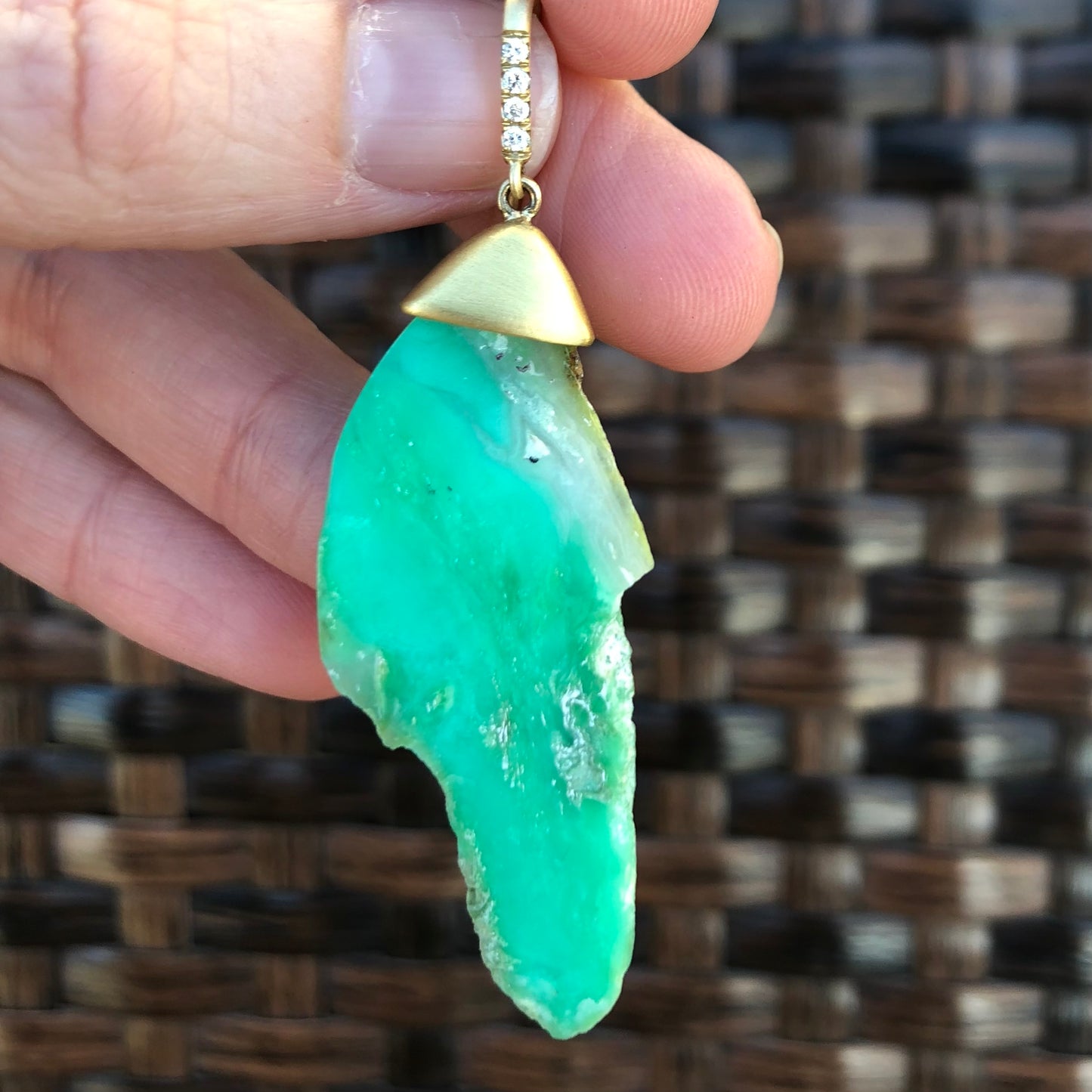 Free Form Chrysoprase Earrings