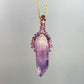 Amethyst Crystal Pendant on Silk