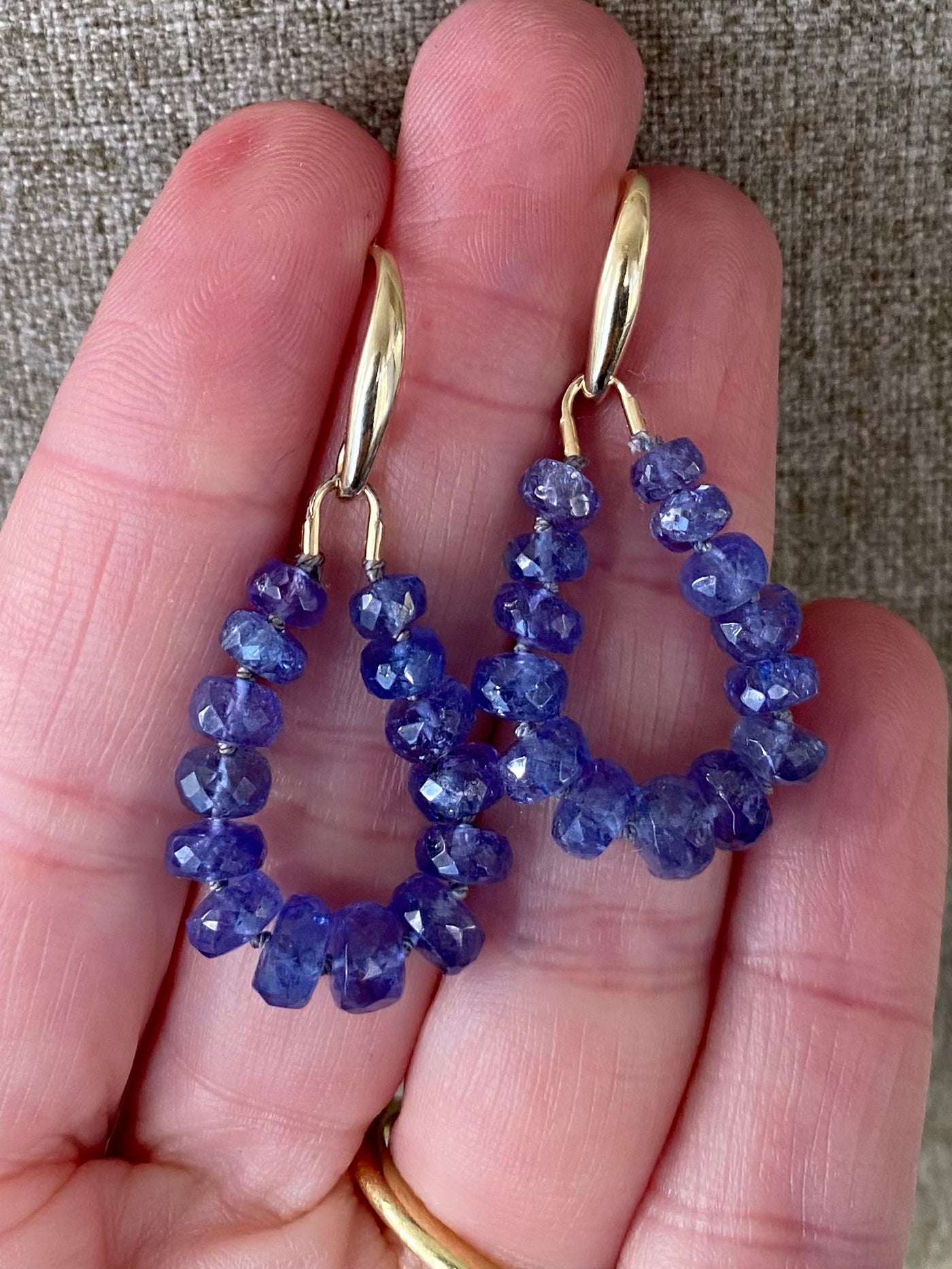 Faceted Tanzanite Gemstone Bead Earrings