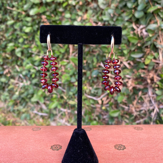 Garnet Gemstone Bead Earrings