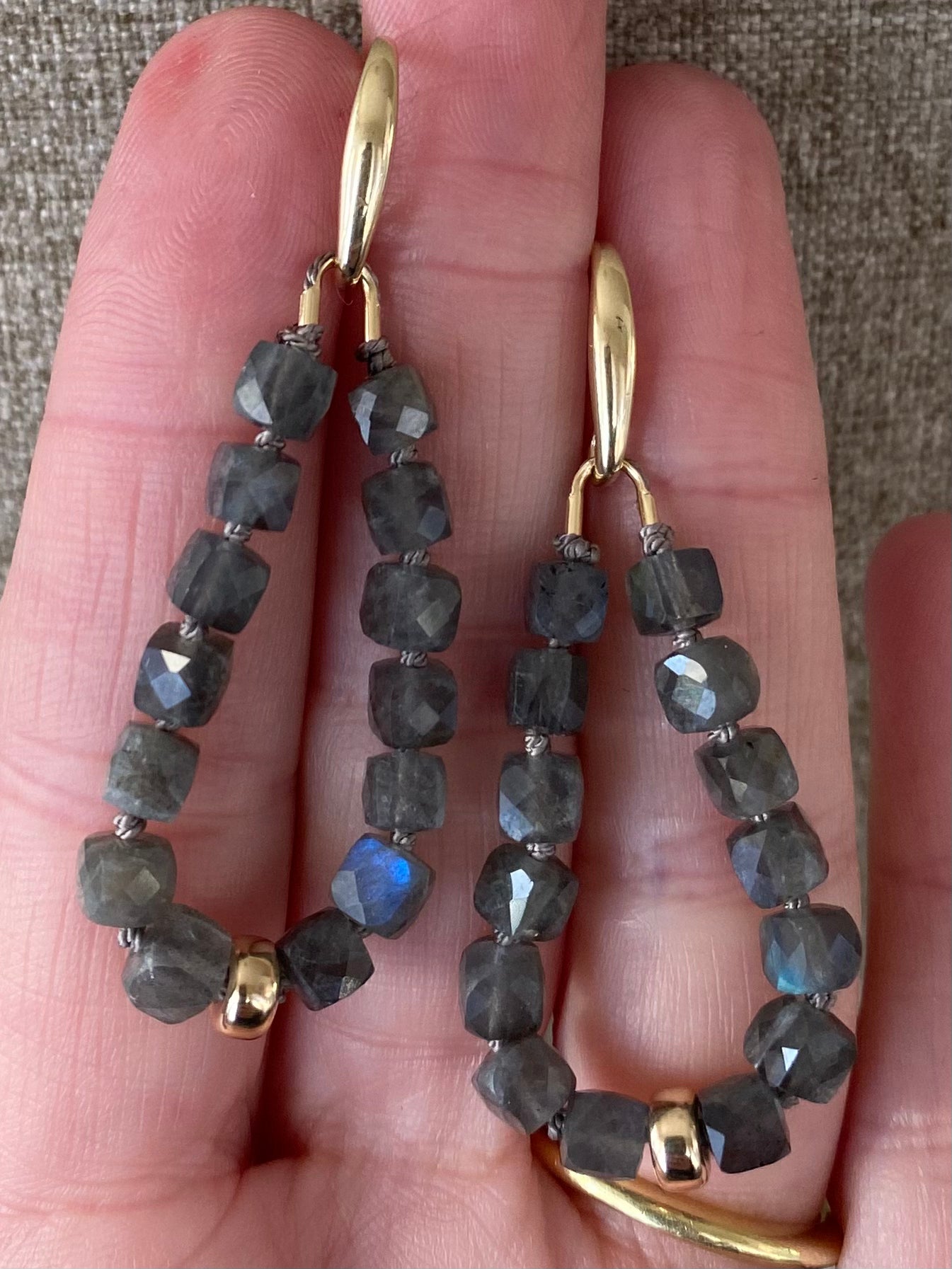 Labradorite Gemstone Bead Earrings