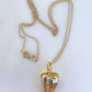 Orange Tourmaline Crystal Pendant on Silk