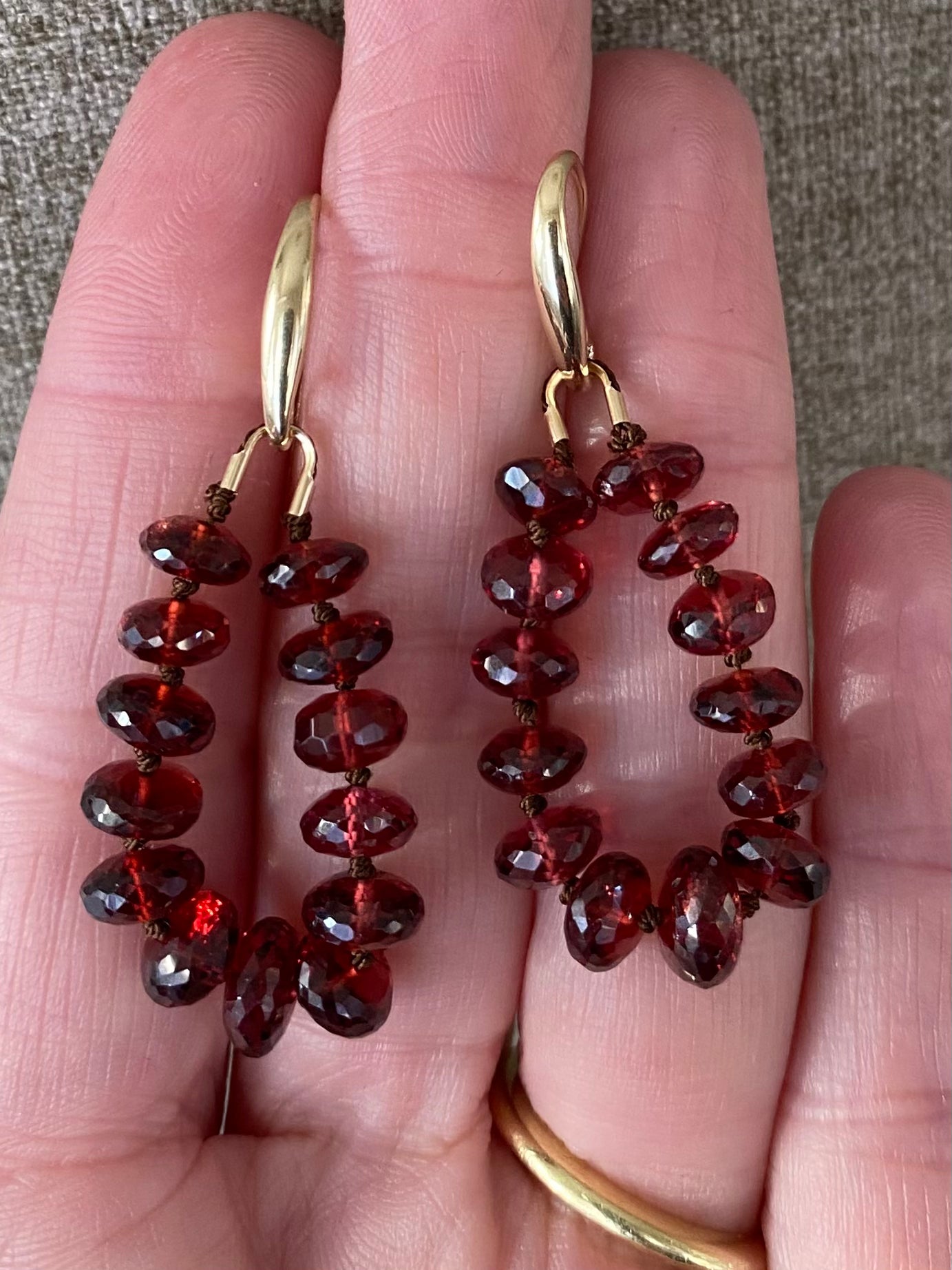 Garnet Gemstone Bead Earrings